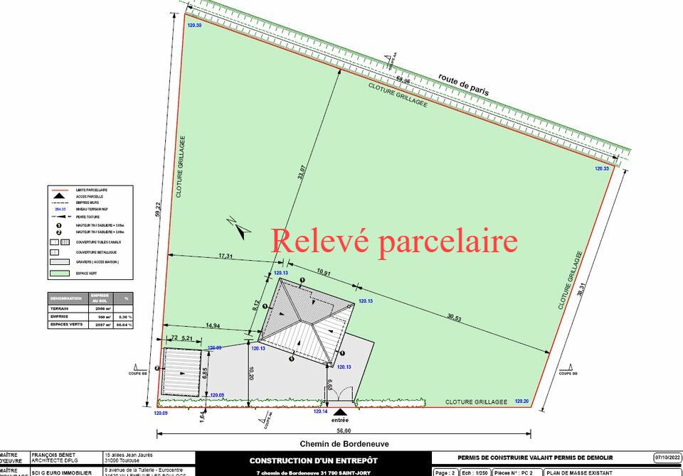TERRAIN ET LOCAUX A LOUER TOULOUSE NORD SAINT-JORY
