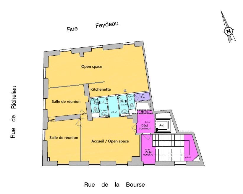 Location bureaux 161 m² non divisibles