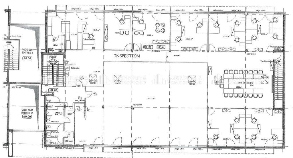 Location bureaux 620 m² non divisibles