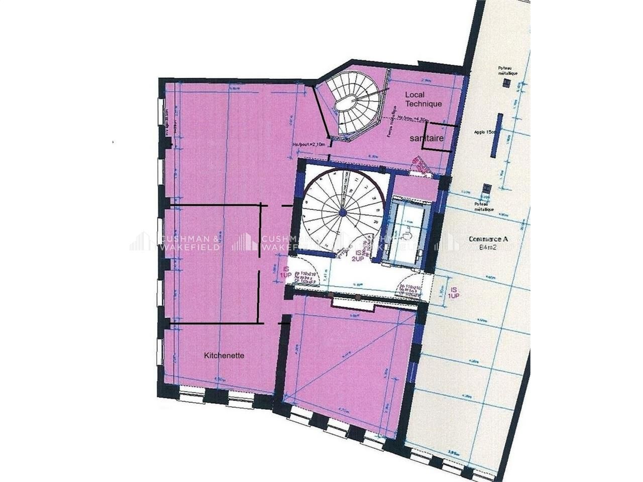 Location bureaux 105 m² non divisibles