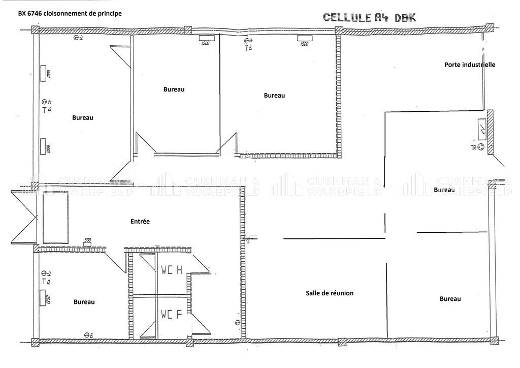 Location bureaux 206 m² non divisibles