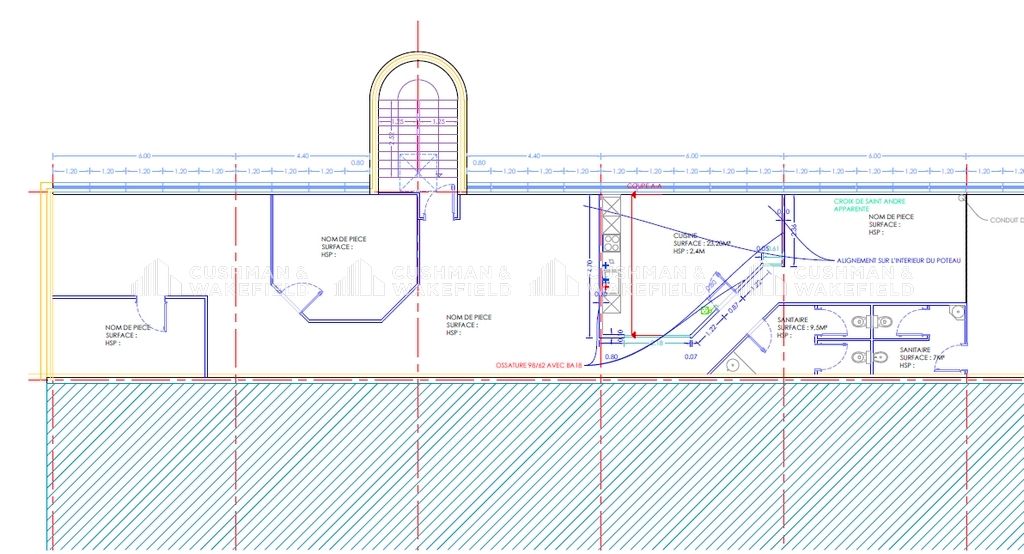 Location bureaux 172 m² non divisibles