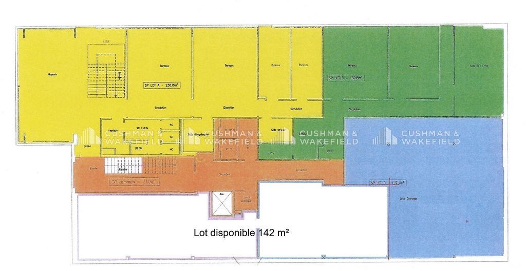 Location bureaux 142 m² non divisibles