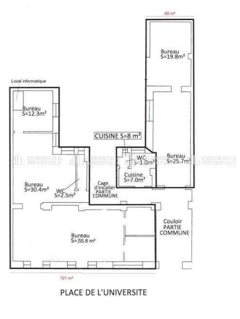 Location bureaux 146 m² divisibles à partir de 45 m²