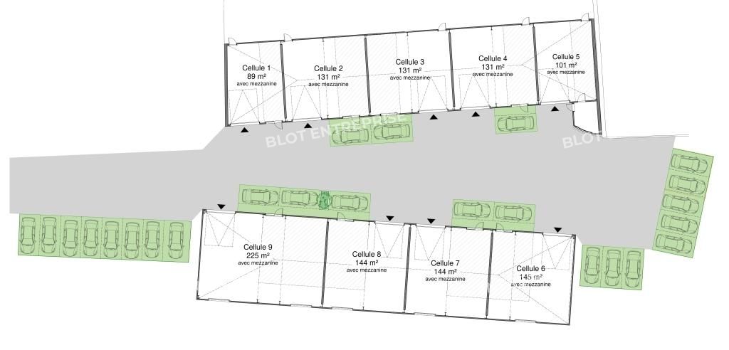 Location entrepôts 89 m² non divisibles