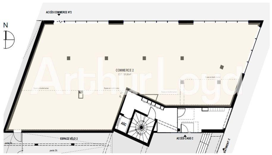 Vente local commercial 301.00 m² à FLEURY SUR ORNE