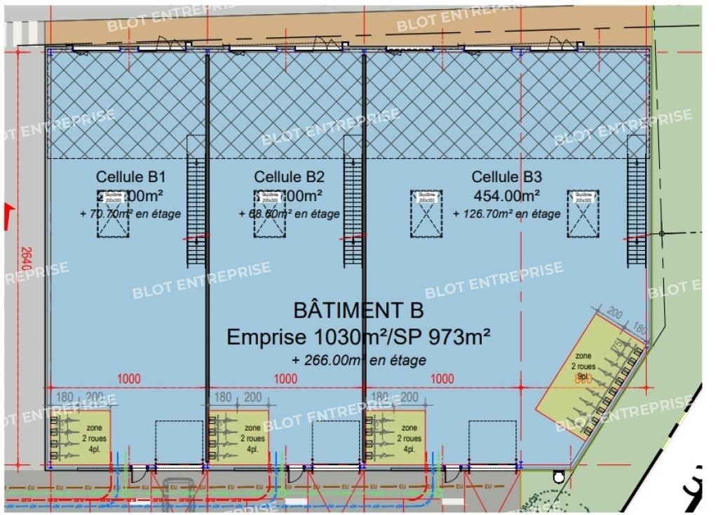 Vente entrepôts 332 m² non divisibles