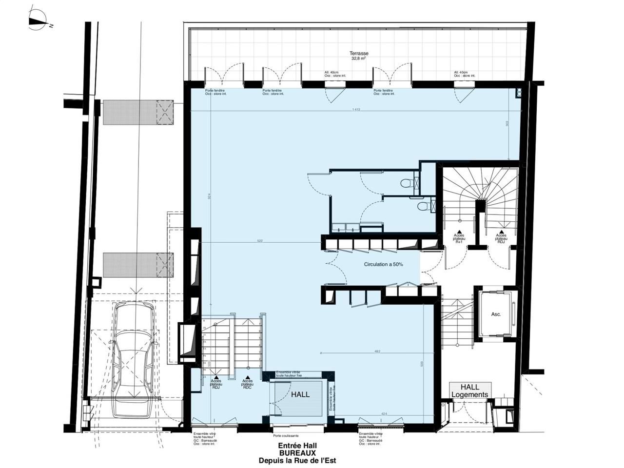Vente bureaux 443 m² non divisibles