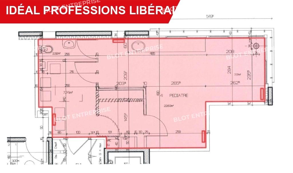 Location bureaux 44 m² non divisibles