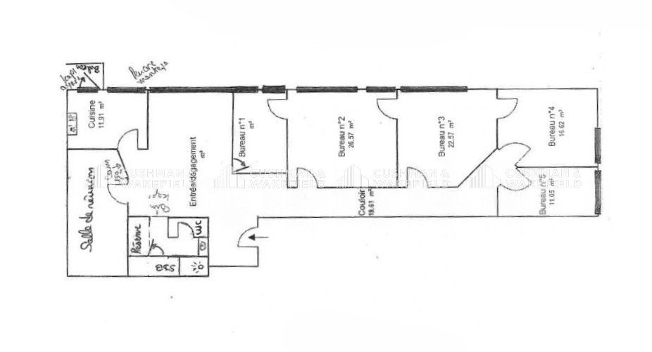 Vente bureaux 190 m² non divisibles