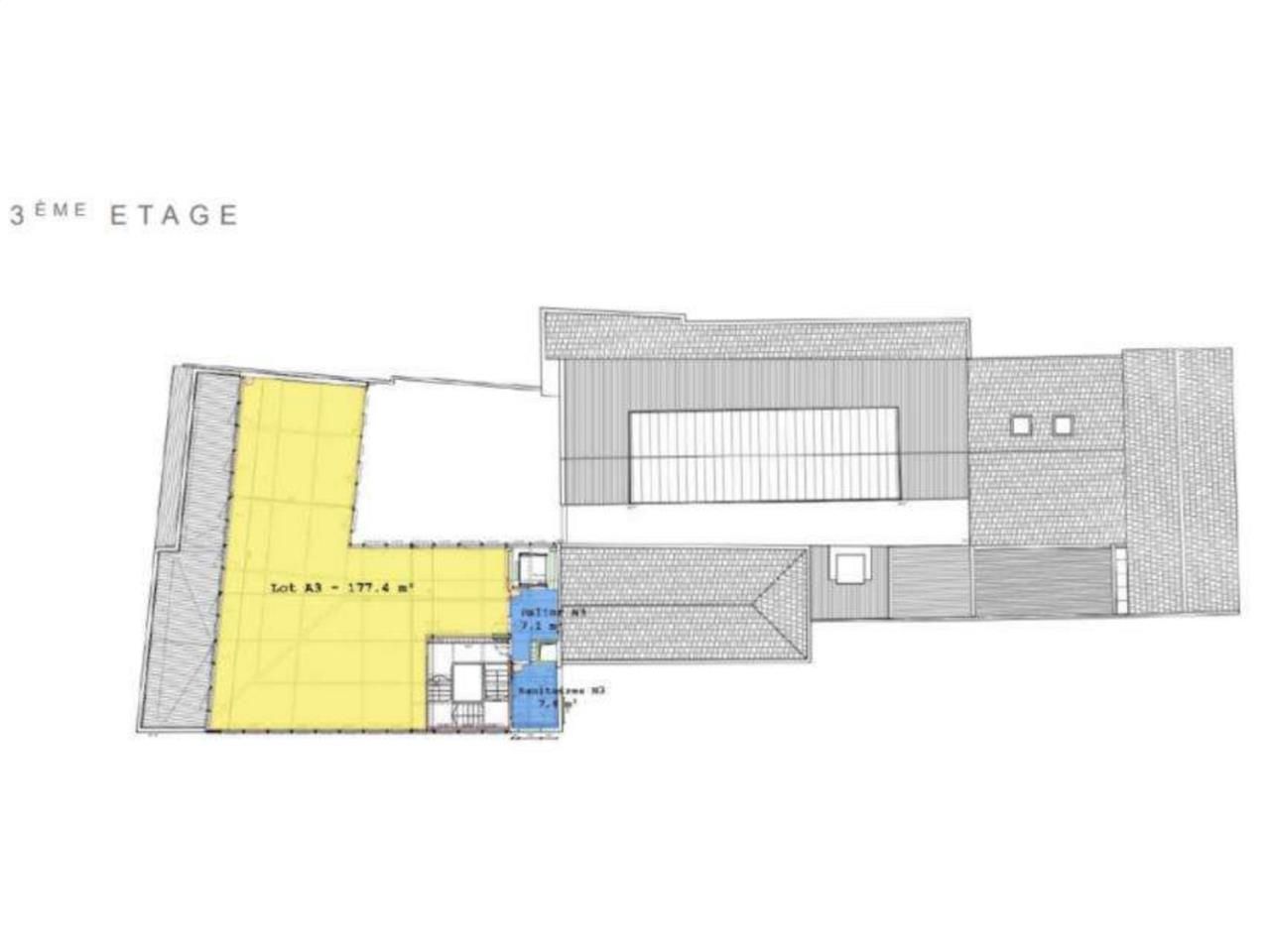 Location bureaux 113 m² non divisibles