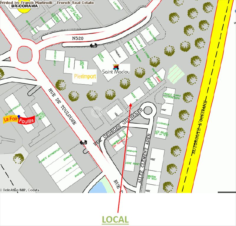 Location local commercial 1030 m² non divisibles