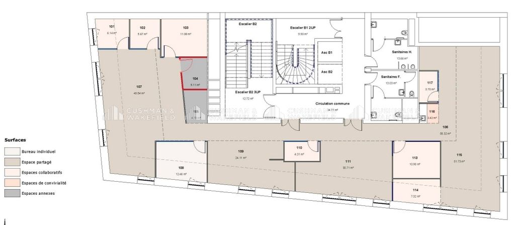 Location bureaux 4955 m² divisibles à partir de 381 m²