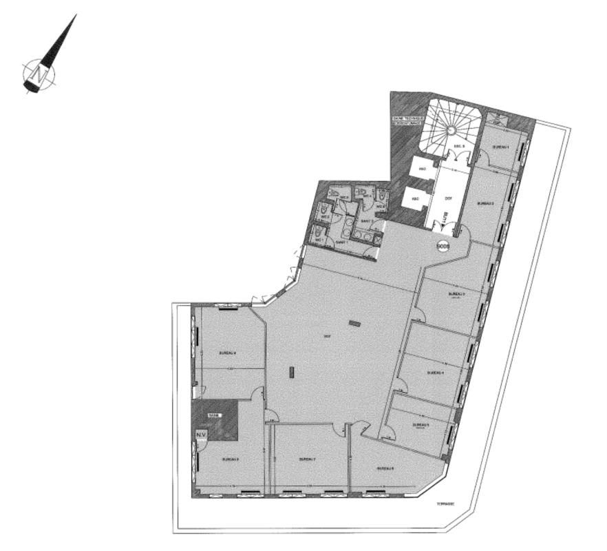 Location bureaux 306 m² non divisibles
