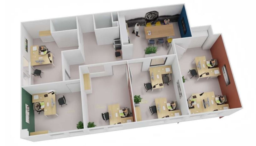 Bureau individuel meublé