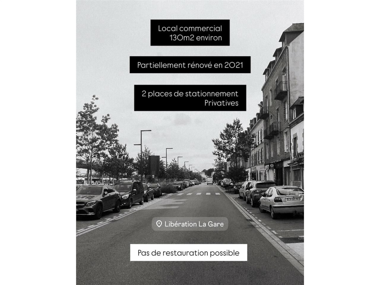 Location local commercial 130 m² non divisibles