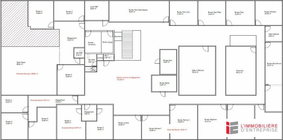 LOCATION – BUREAU – 39.33 m² – VITRÉ
