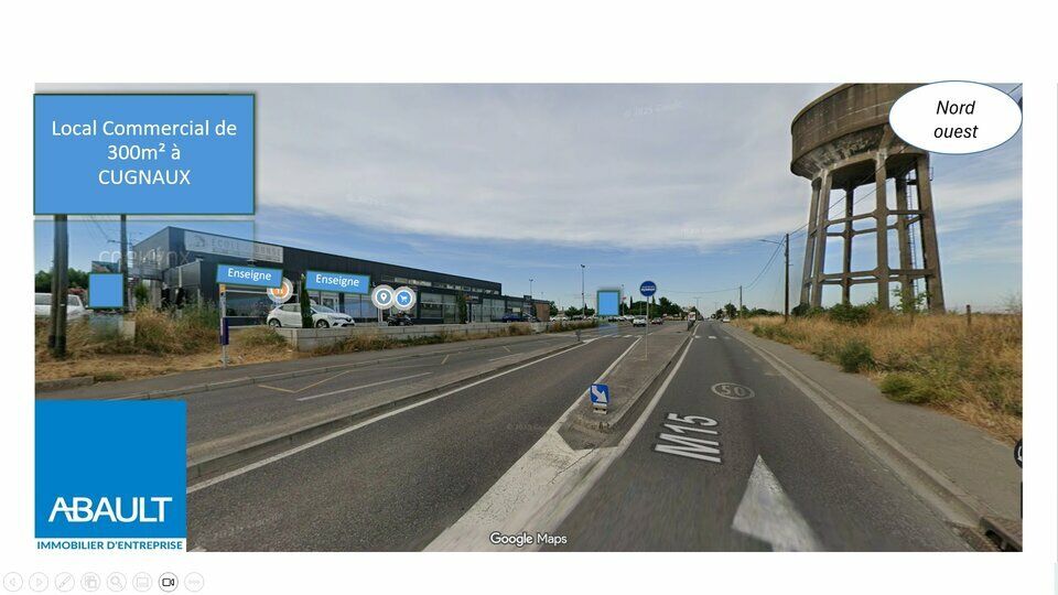 A LOUER LOCAL COMMERCIAL DE 300 M² ENVIRON AU NORD OUEST DE TOULOUSE BORD DE ROUTE A CUGNAUX 