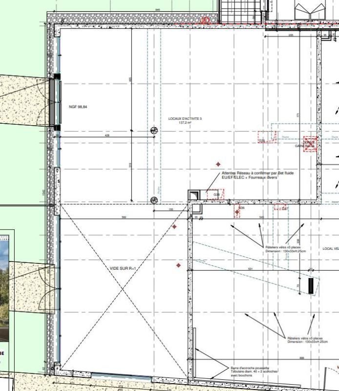 Location local commercial 137 m² non divisibles