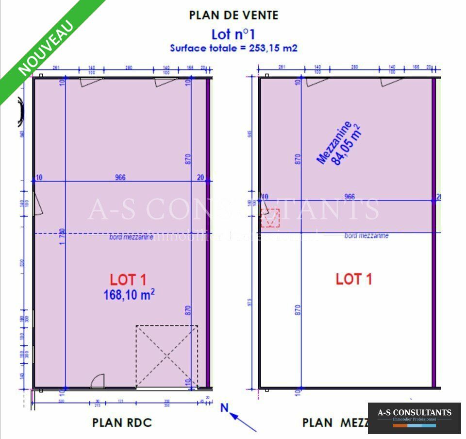 Location entrepot 253 m² non divisibles