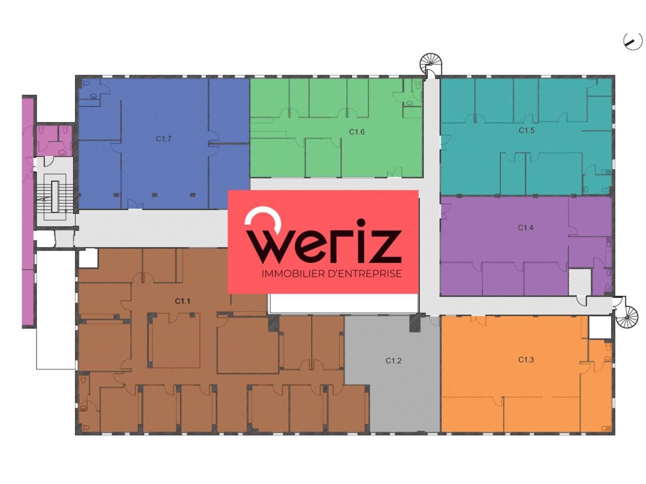 Location bureaux 399 m² divisibles à partir de 96 m²