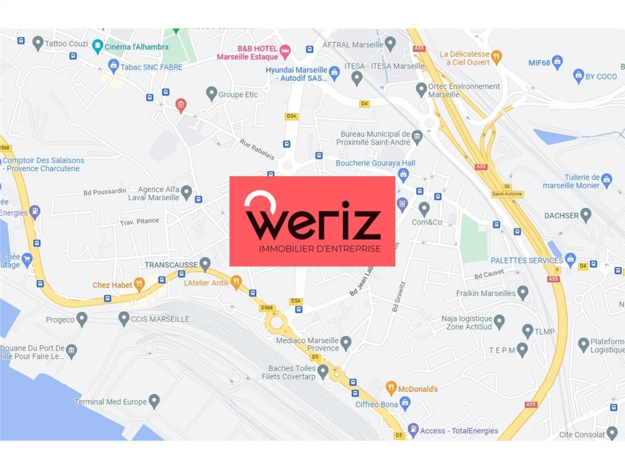 Location bureaux 500 m² non divisibles