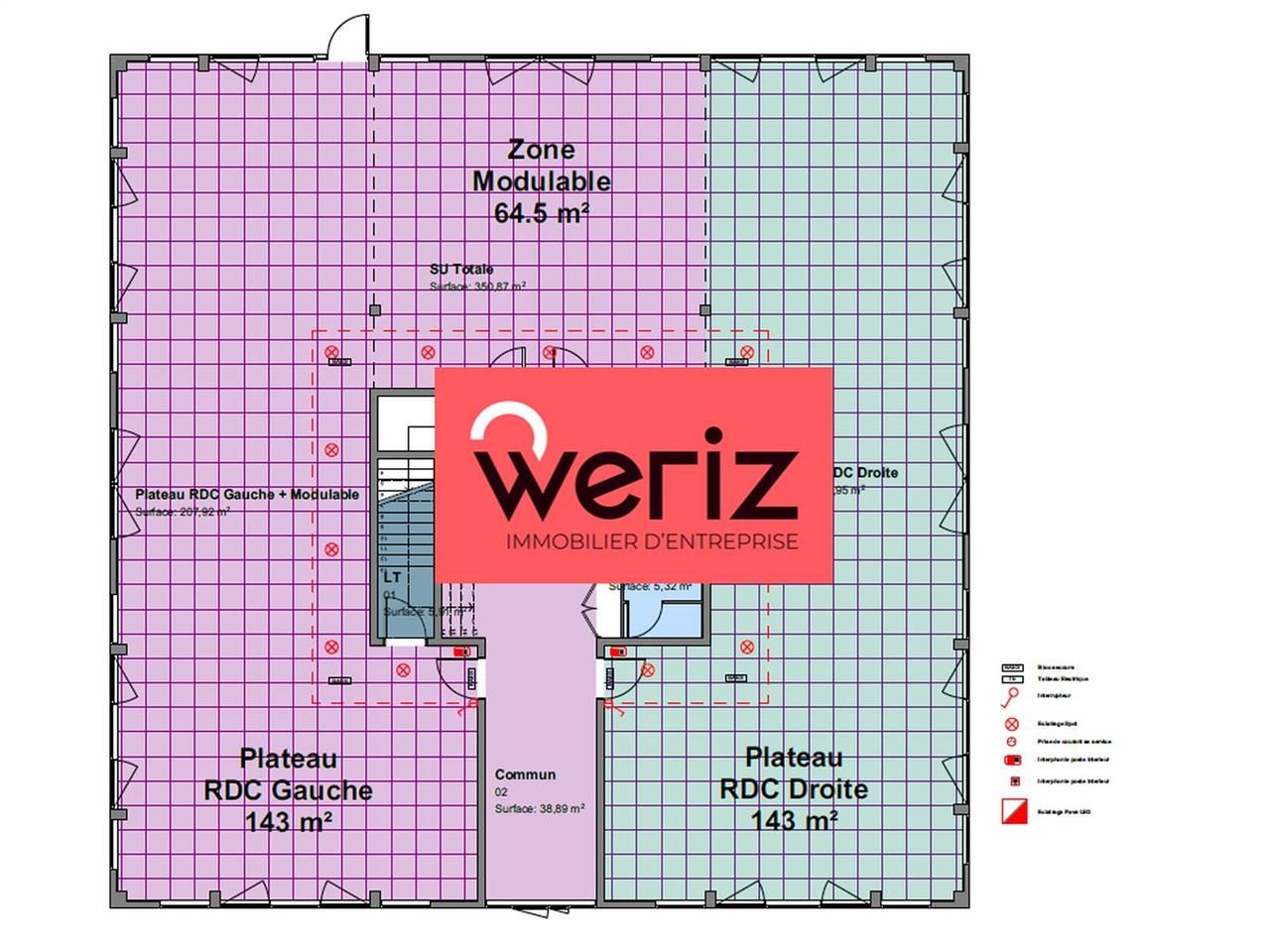 Vente bureaux 160 m² non divisibles