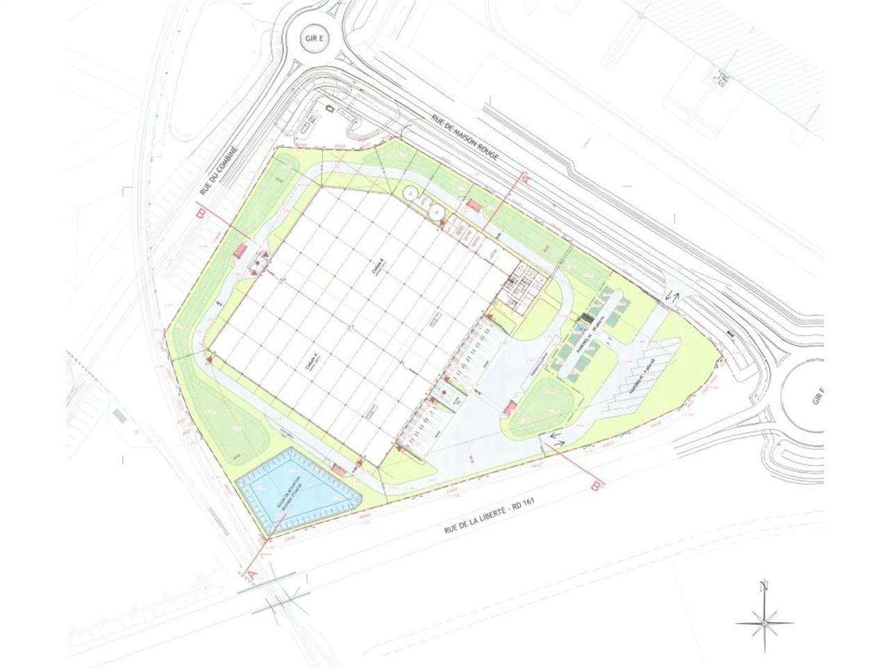 14831 m² pour cetentrepôts classe a en location à Dourges