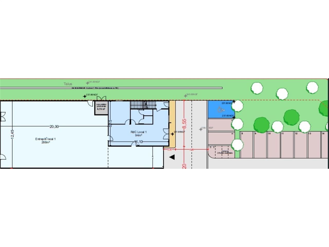 Location entrepots 505 m² divisibles à partir de 94 m²
