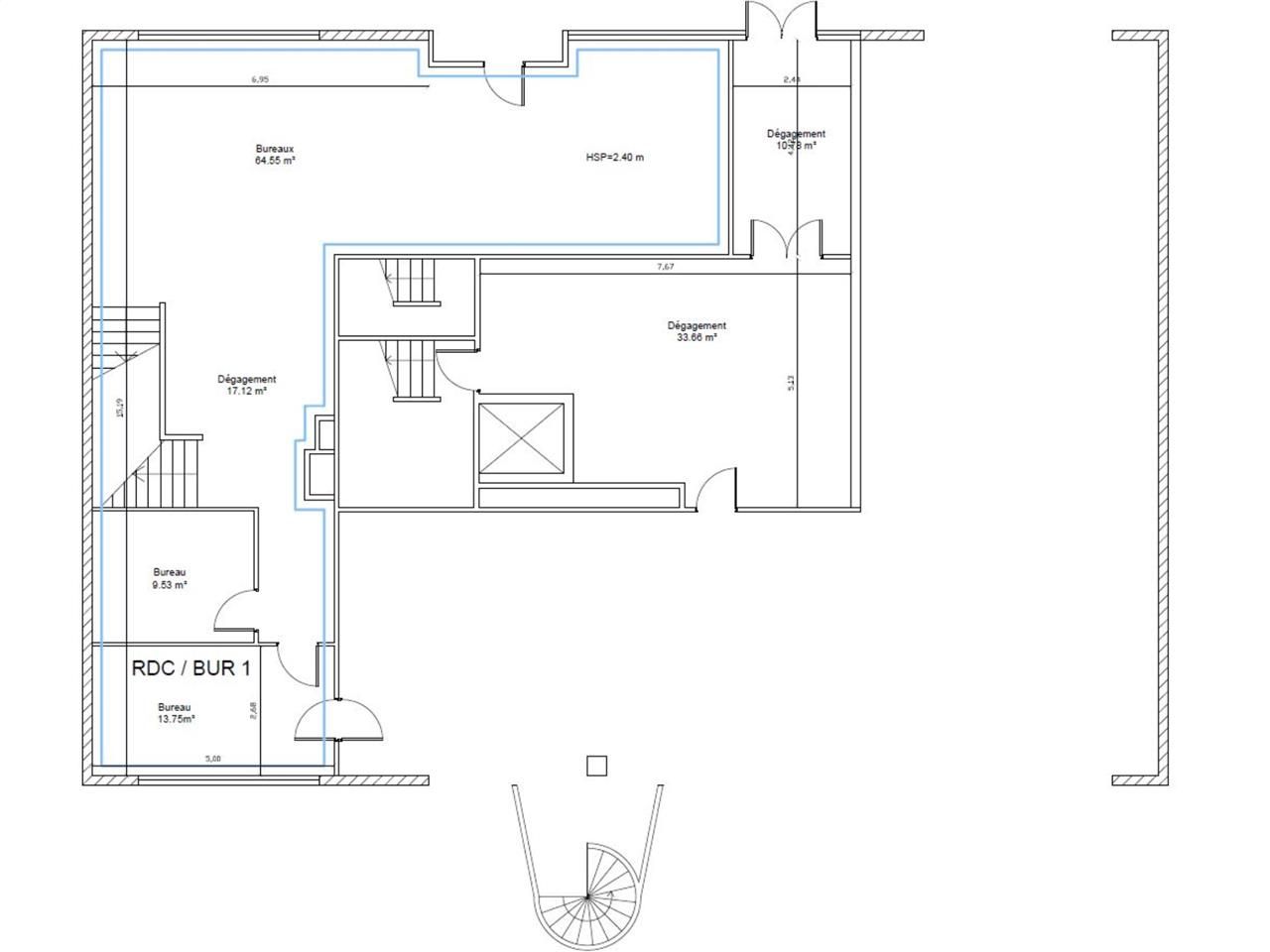 Location bureaux 938 m² divisibles à partir de 51 m²