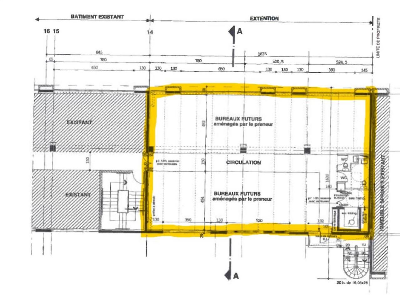 Location bureaux 2301 m² divisibles à partir de 497 m²