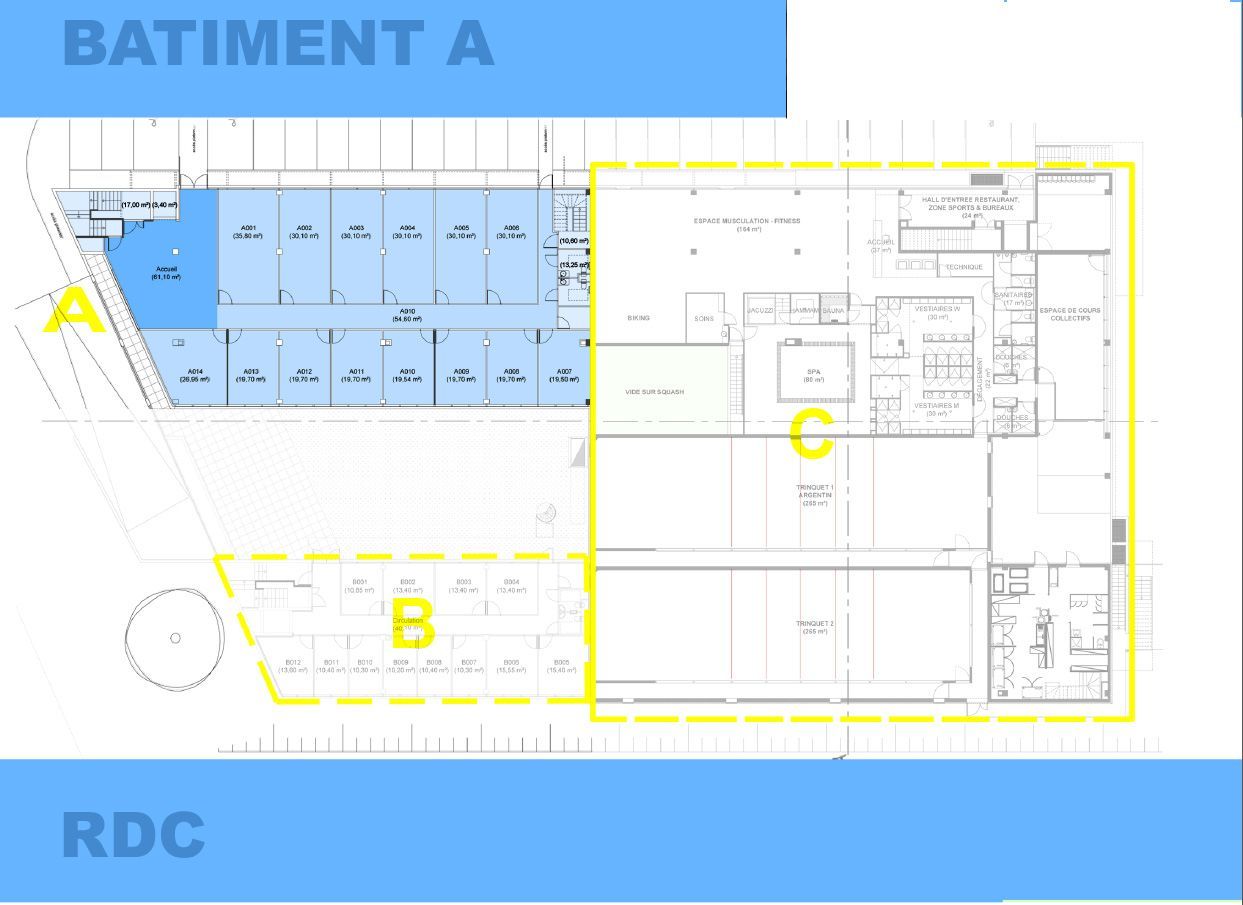 Location bureaux 418 m² non divisibles