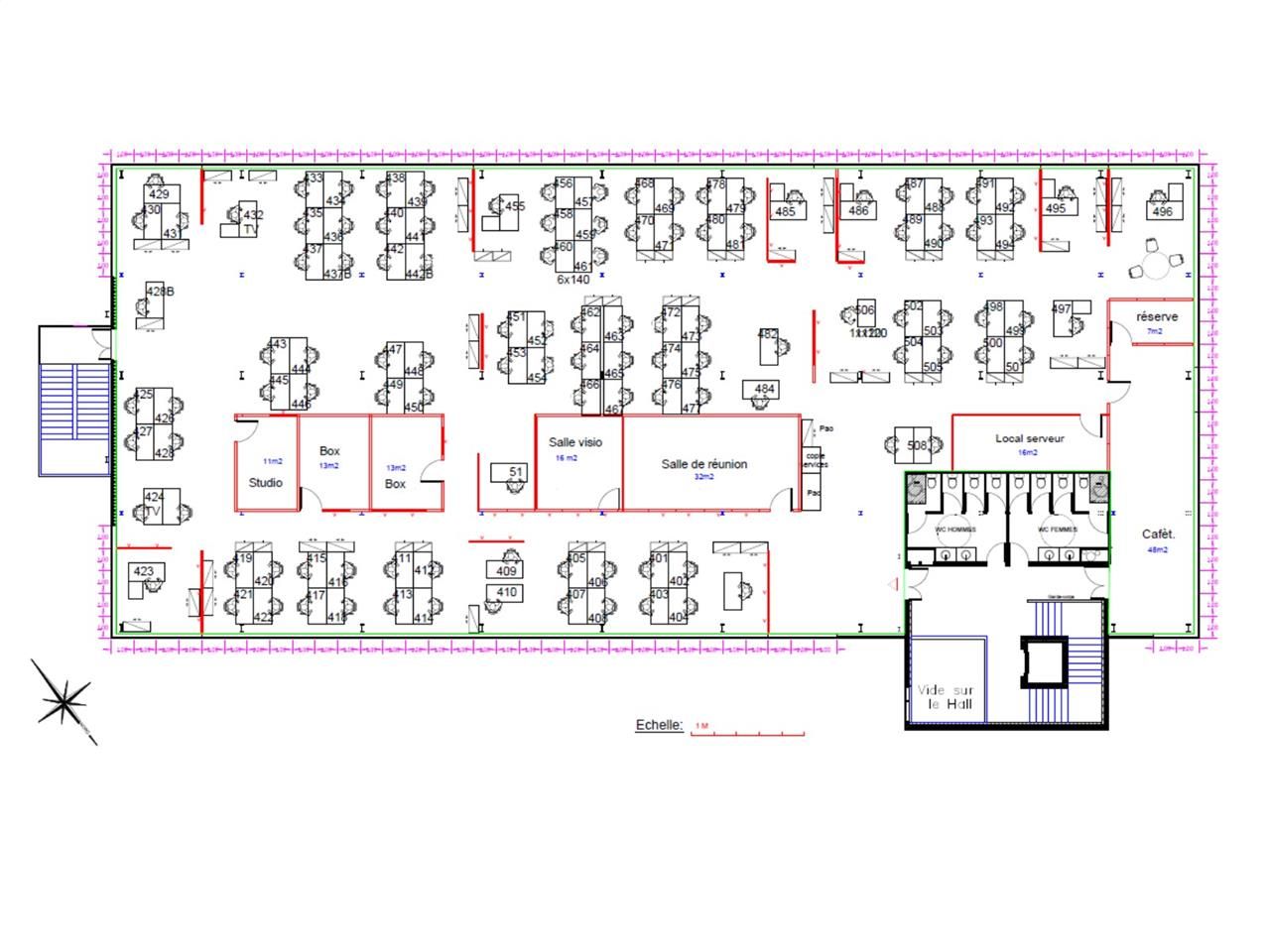 Location bureaux 1053 m² non divisibles