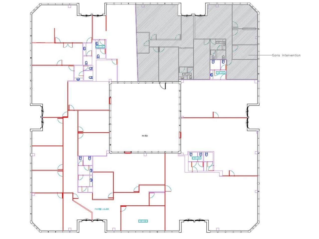 Location bureaux 130 m² non divisibles