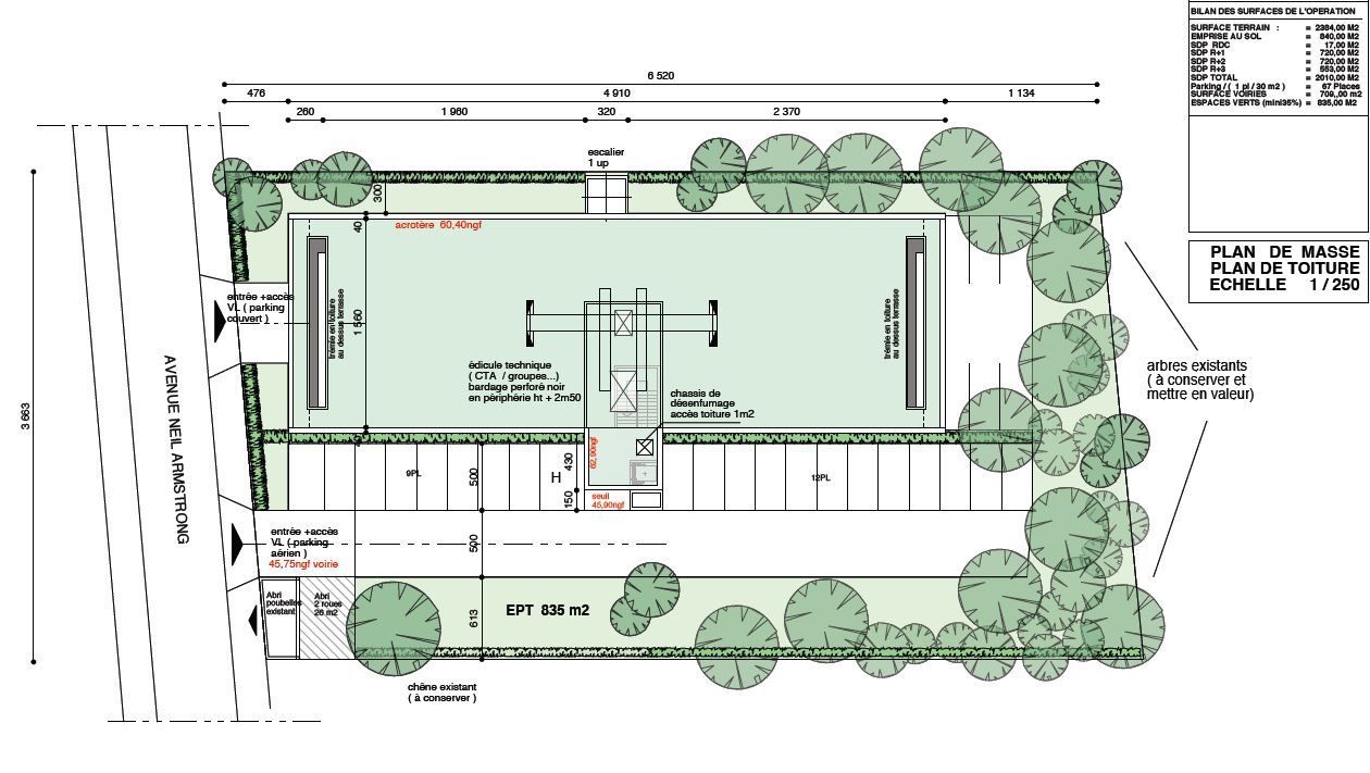 Location bureaux 390 m² non divisibles