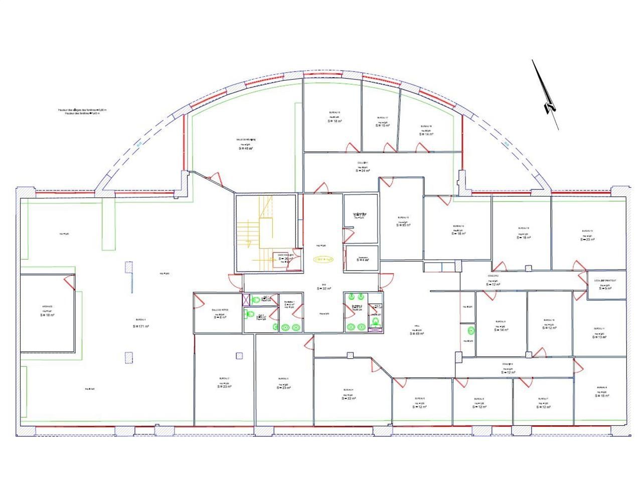 Location bureaux 1631 m² divisibles à partir de 136 m²