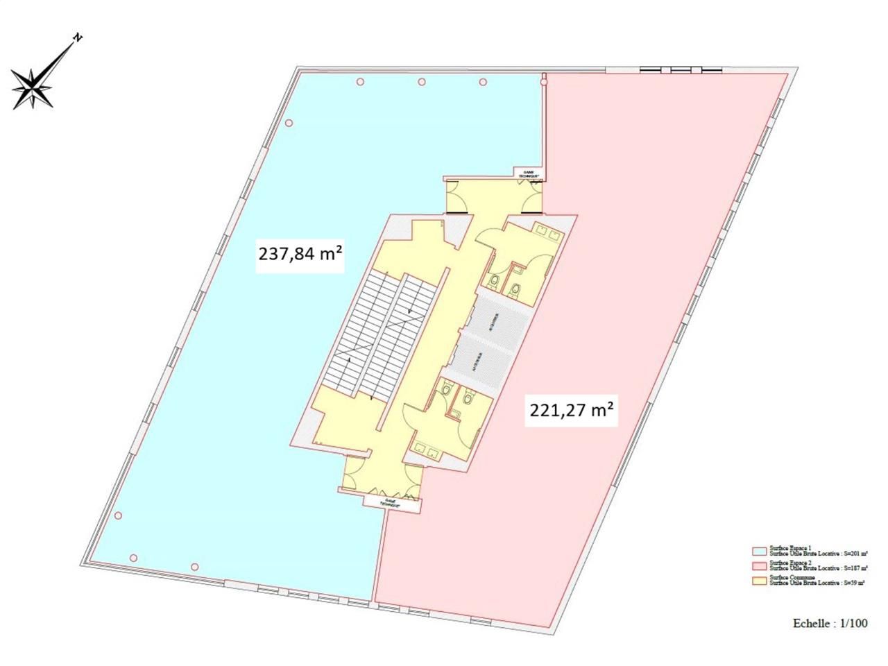 Location bureaux 460 m² divisibles à partir de 222 m²