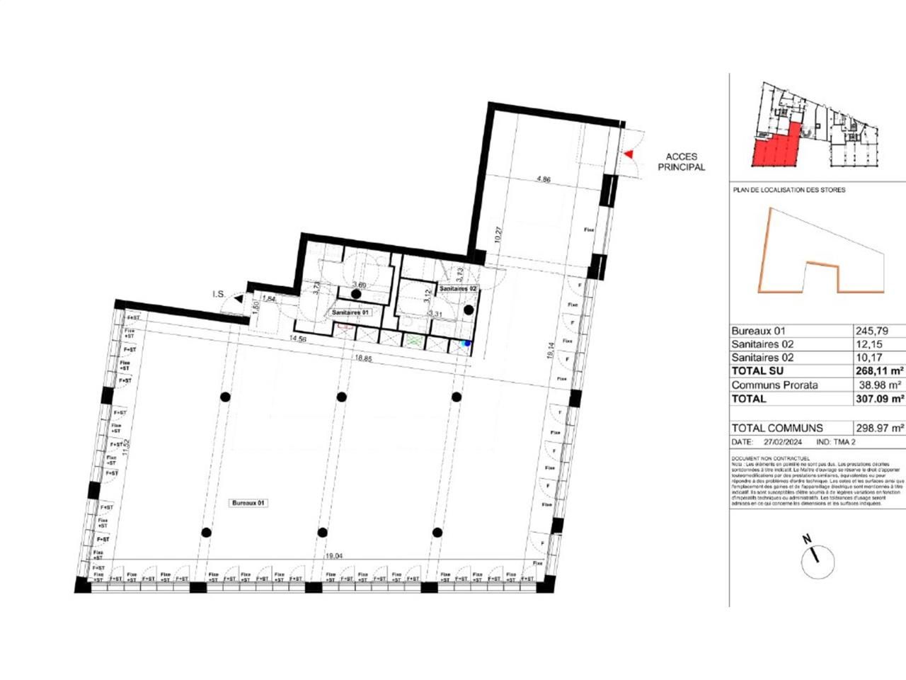 Vente bureaux 2043 m² divisibles à partir de 226 m²