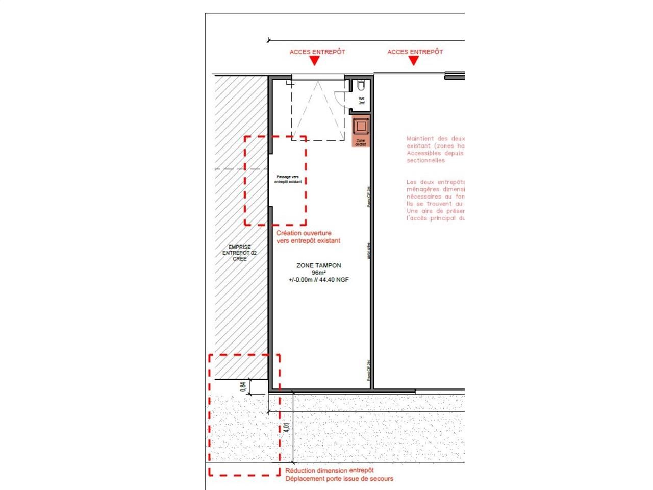 Location entrepots 96 m² non divisibles