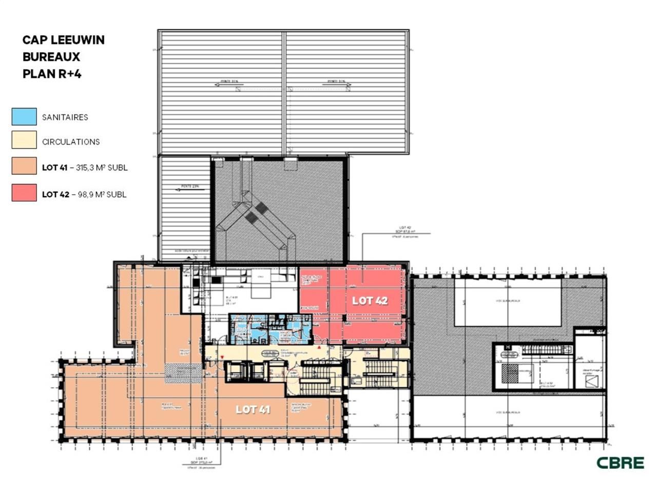 Location bureaux 315 m² non divisibles
