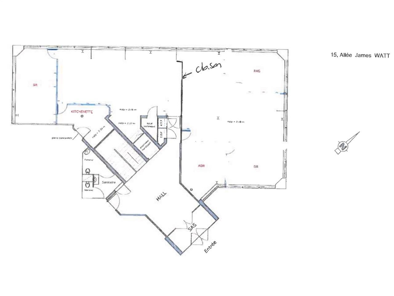Location bureaux 240 m² divisibles à partir de 107 m²