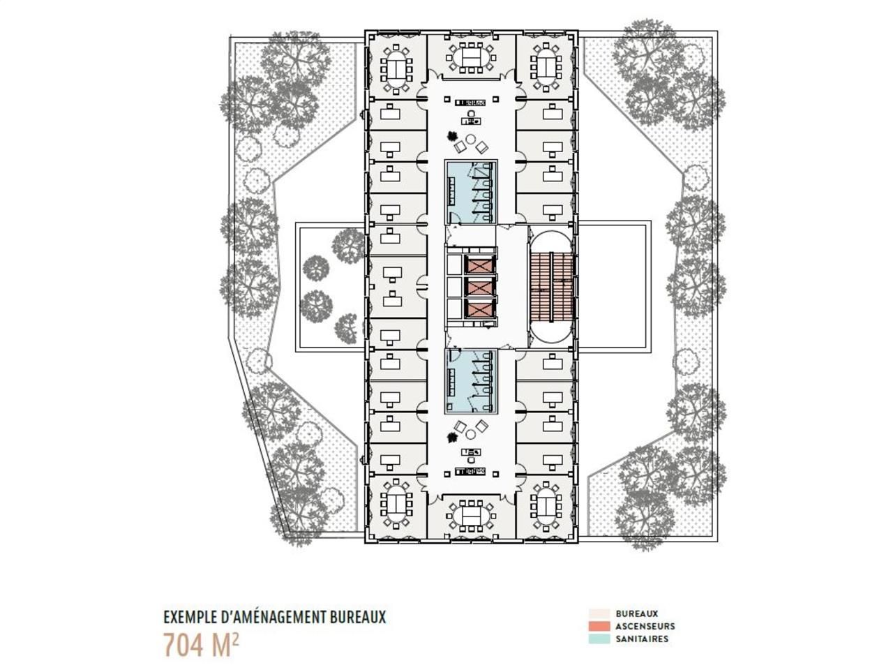 Location bureaux 9095 m² divisibles à partir de 704 m²