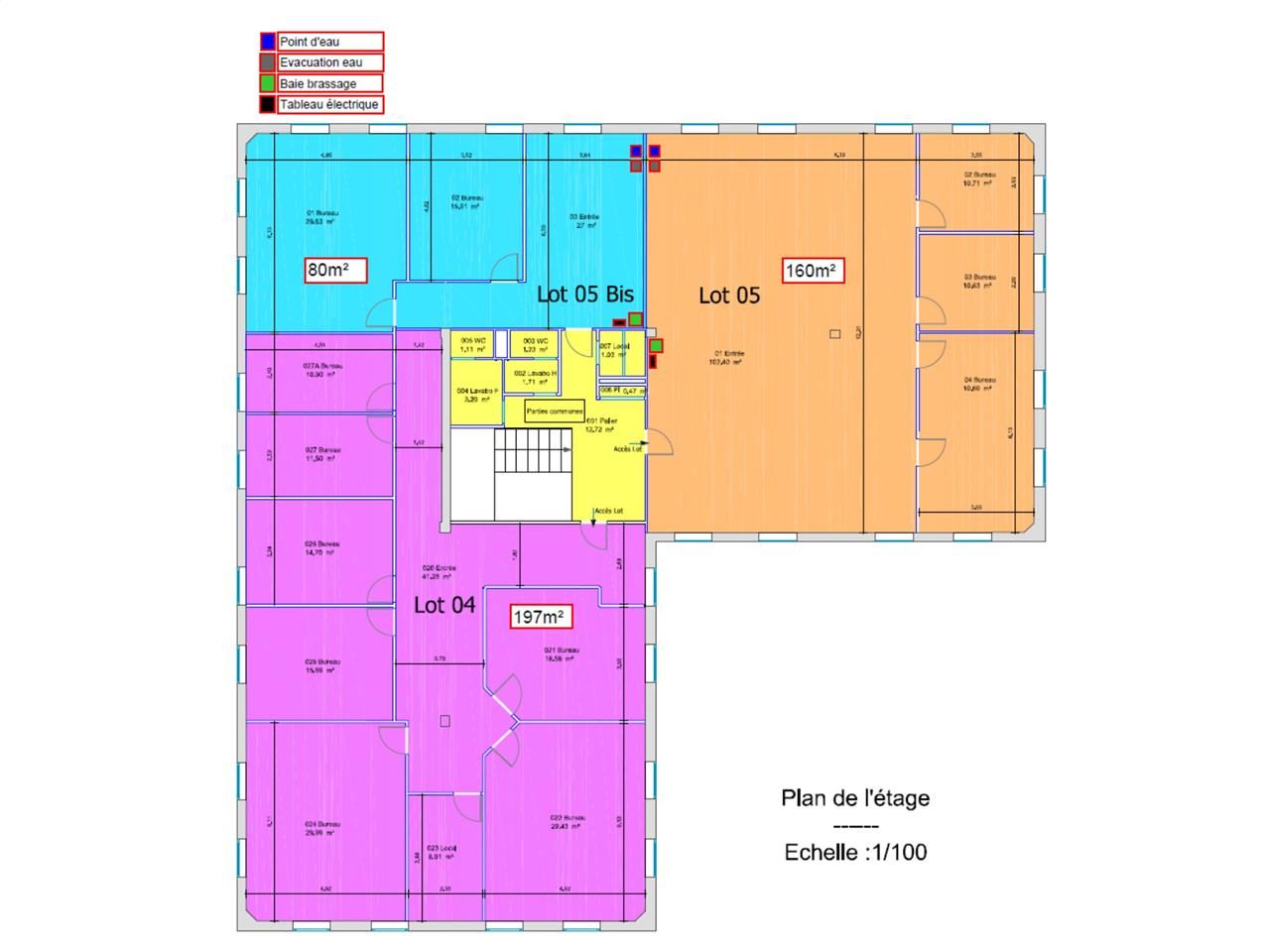 Location bureaux 240 m² divisibles à partir de 80 m²