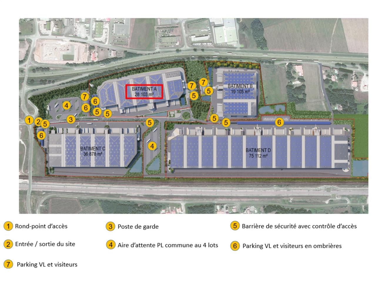 Location entrepots 28103 m² non divisibles