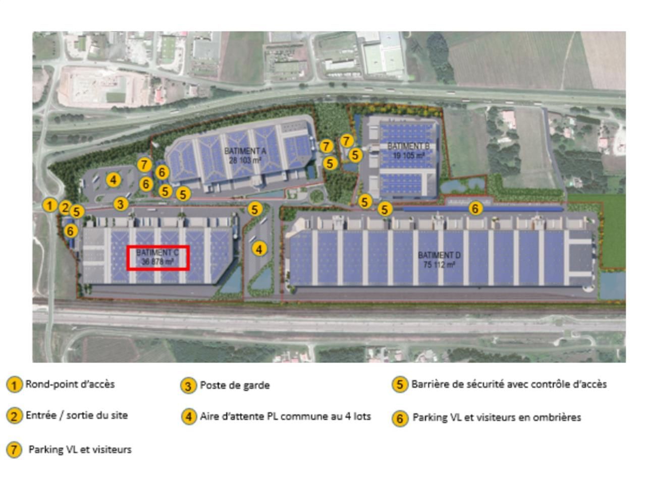 Location entrepots 36878 m² non divisibles