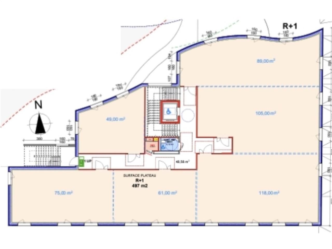 Location bureaux 279 m² divisibles à partir de 67 m²