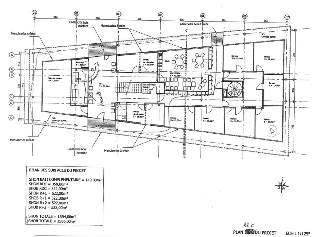 Location bureaux 1500 m² divisibles à partir de 565 m²