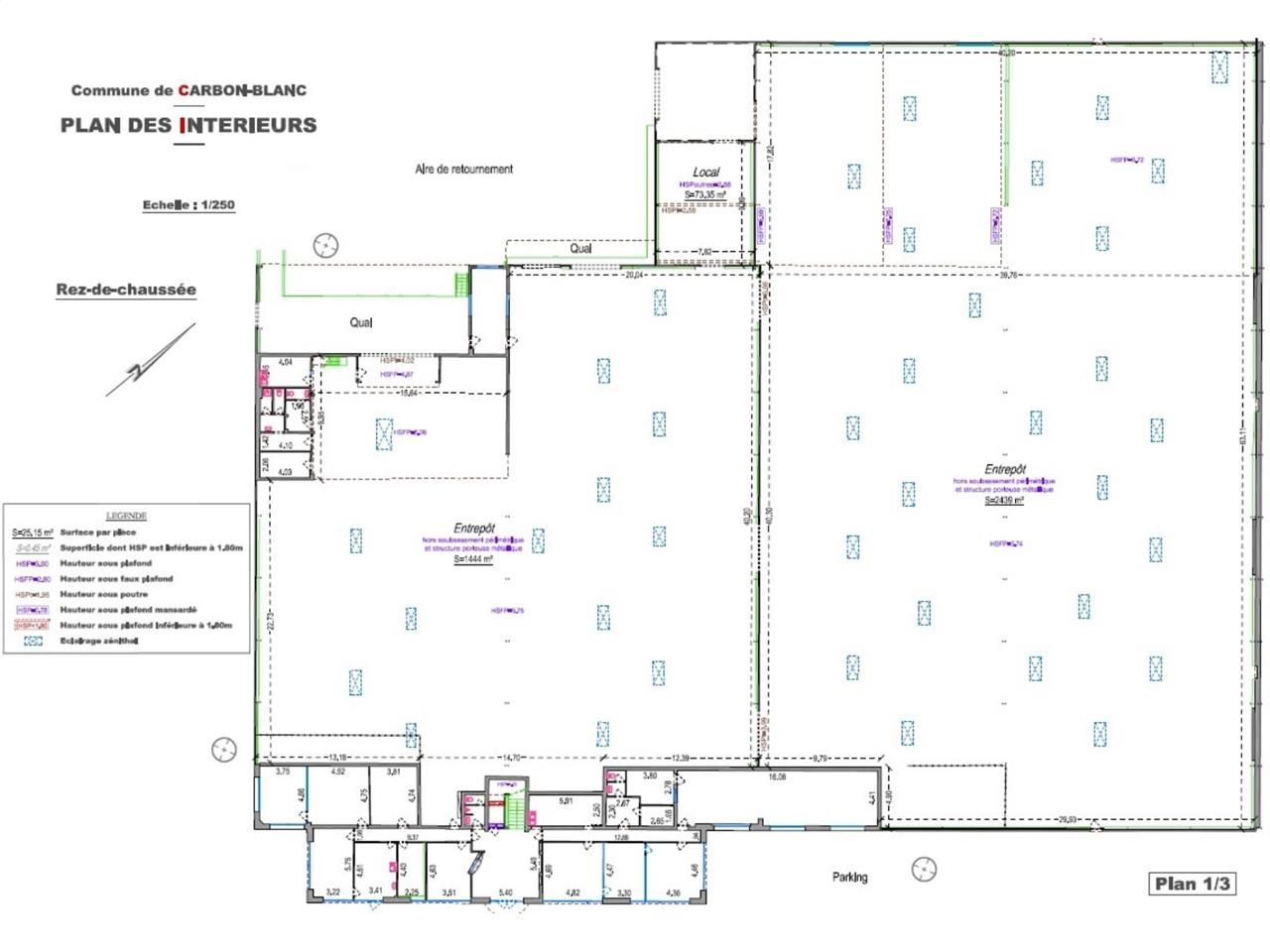 Location entrepots 4860 m² non divisibles