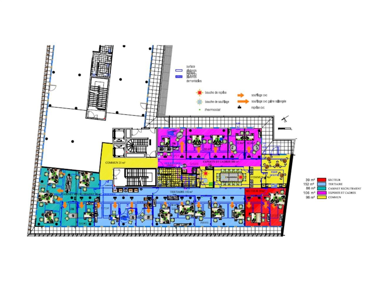 Location bureaux 505 m² non divisibles