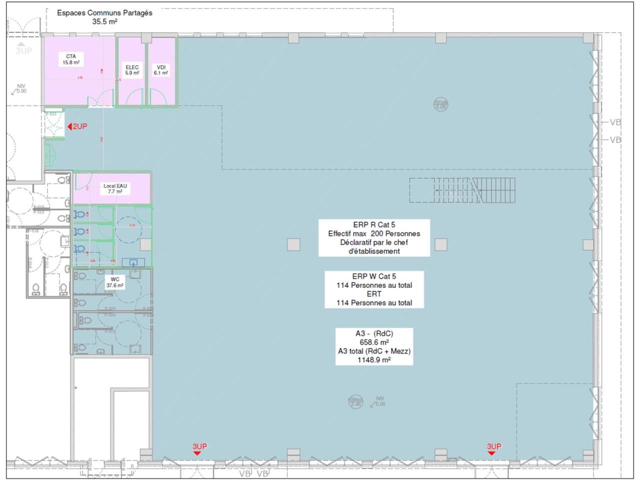 Location bureaux 1531 m² divisibles à partir de 63 m²